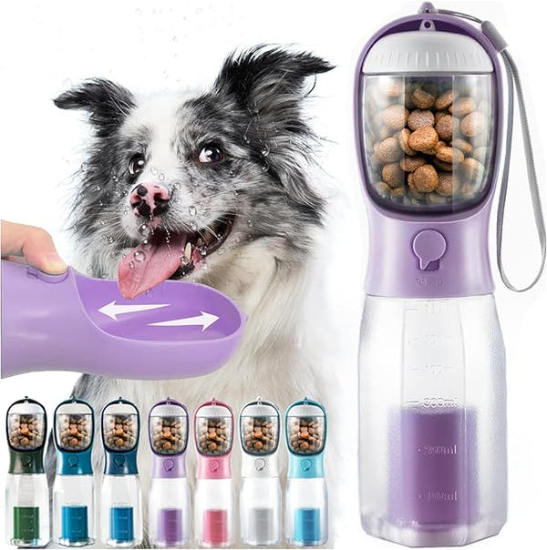 Portable Water Bottle for Dogs, 3 in 1. 