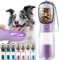 Portable Water Bottle for Dogs, 3 in 1. "Hydrate. Treat. Clean. Repeat. The Smart Bottle Every Dog Needs!"