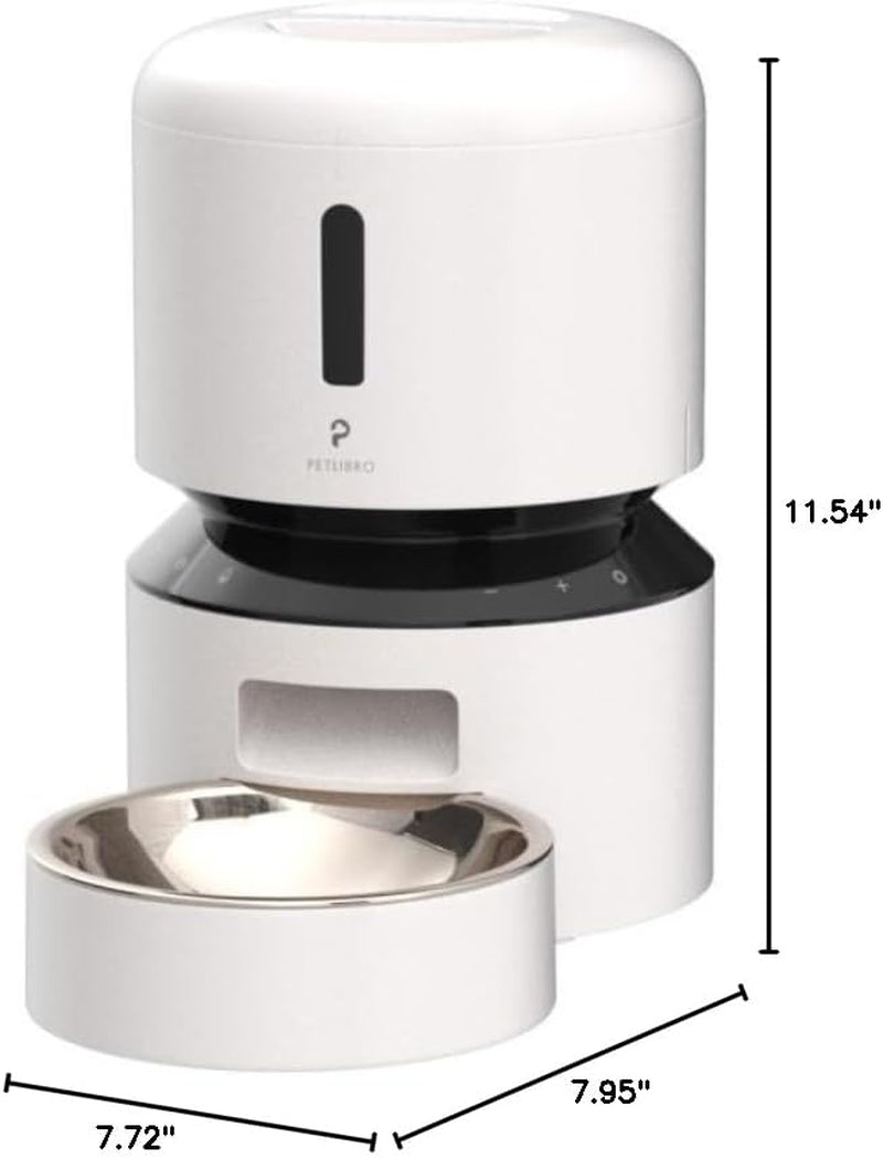 Automatic Cat Feeder, Automatic Pet Food Dispenser with Freshness Preservation, Timed Dog Feeders for Dry Food, up to 50 Portions 6 Meals per Day, Granary White